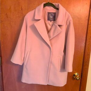 Vince Camuto Pink double breasted Winter coat wool blend snap close Size PM